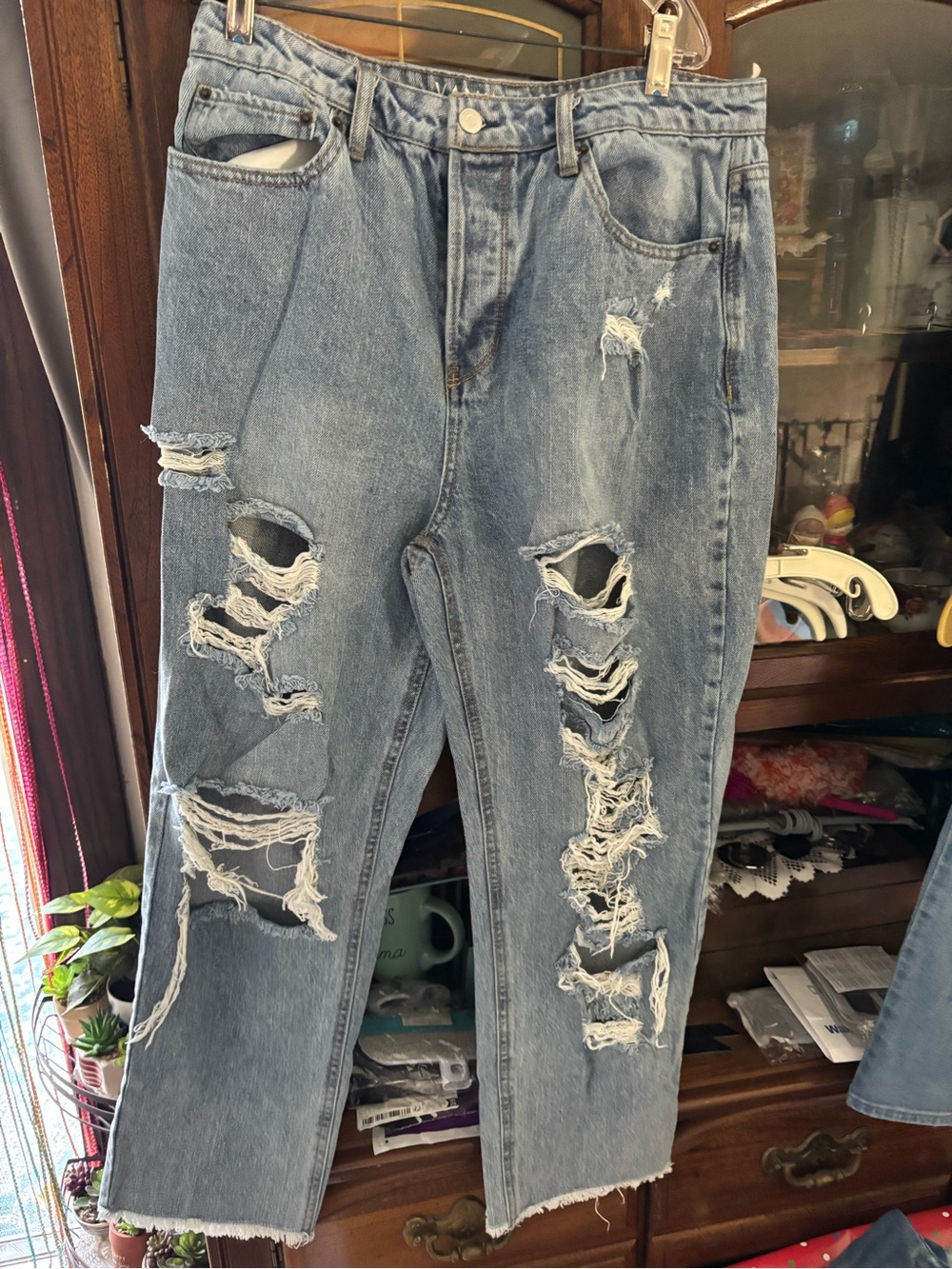 Vanilla Star Light Blue Distressed Boyfriend Jeans